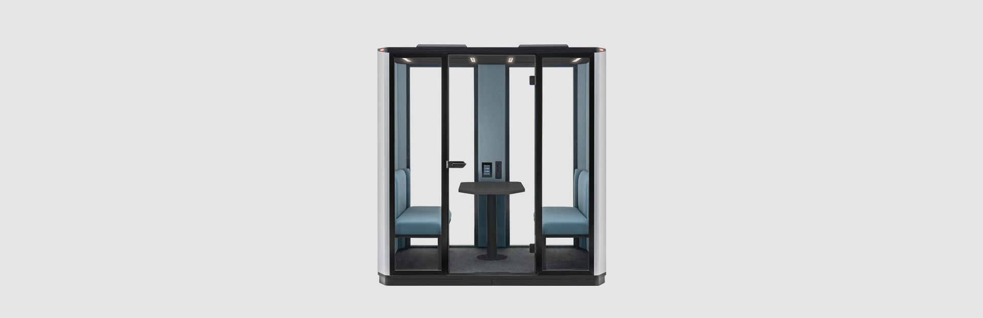cabina acústica para cuatro personas  Coda