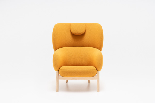 Grand Grace sillón con reposacabezas con base de madera